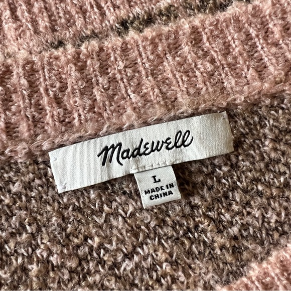 Madewell Leopard Pink Fuzzy Sweater Wool Blend - Picture 4 of 5